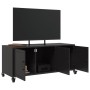 Mueble para TV acero negro 100,5x39x43,5 cm
