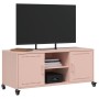 Mueble de TV acero rosa 100,5x39x43,5 cm