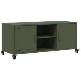 Mueble de TV de acero verde oliva 100,5x39x43,5 cm Mueble de TV de acero verde oliva 100,5x39x43,5 cm
