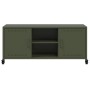 Mueble de TV de acero verde oliva 100,5x39x43,5 cm