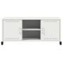 Mueble de TV acero blanco 100,5x39x43,5 cm