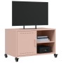 Mueble de TV acero rosa 68x39x43,5 cm