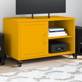 Mueble de TV acero amarillo mostaza 68x39x43,5 cm