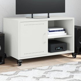 Mueble de TV acero blanco 68x39x43,5 cm Mueble de TV acero blanco 68x39x43,5 cm