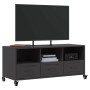 Mueble de TV acero negro 100,5x39x43,5 cm