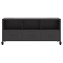 Mueble de TV acero negro 100,5x39x43,5 cm