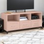 Mueble de TV acero rosa 100,5x39x43,5 cm