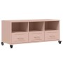Mueble de TV acero rosa 100,5x39x43,5 cm