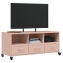 Mueble de TV acero rosa 100,5x39x43,5 cm