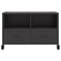 Mueble de TV acero negro 68x39x43,5 cm