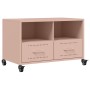 Mueble de TV acero rosa 68x39x43,5 cm
