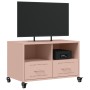 Mueble de TV acero rosa 68x39x43,5 cm