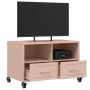 Mueble de TV acero rosa 68x39x43,5 cm