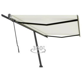 Toldo de pie retráctil manual crema 500x350 cm Toldo de pie retráctil manual crema 500x350 cm