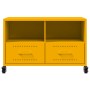 Mueble TV acero laminado en frío amarillo mostaza 68x39x43,5 cm