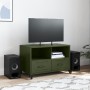 Mueble de TV de acero verde oliva 68x39x43,5 cm en Muebles TV | Comprar online en Foro24