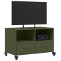 Mueble de TV de acero verde oliva 68x39x43,5 cm en Muebles TV | Comprar online en Foro24