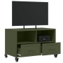 Mueble de TV de acero verde oliva 68x39x43,5 cm en Muebles TV | Comprar online en Foro24