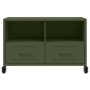 Mueble de TV de acero verde oliva 68x39x43,5 cm en Muebles TV | Comprar online en Foro24