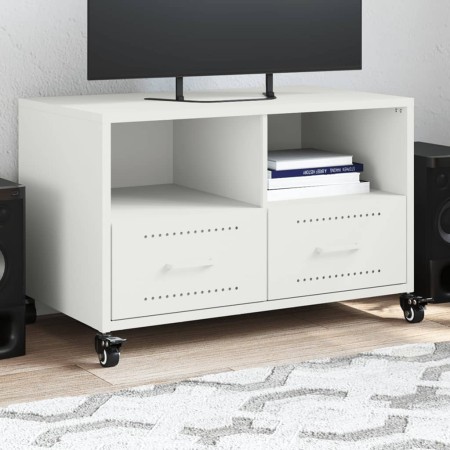 Mueble de TV acero blanco 68x39x43,5 cm