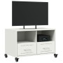 Mueble de TV acero blanco 68x39x43,5 cm