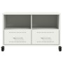 Mueble de TV acero blanco 68x39x43,5 cm