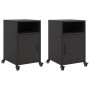Mesitas de noche 2 unidades acero negra 36x39x59 cm en Mesitas de noche | Comprar online en Foro24