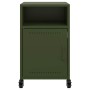 Mesitas de noche 2 unidades acero verde oliva 36x39x59 cm