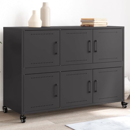 Aparador de acero negro 100,5x39x72 cm