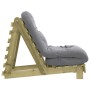 Futón sofá cama con colchón madera impregnada pino 60x206x11 cm
