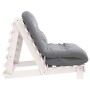 Futón sofá cama con colchón madera maciza blanco 100x206x11 cm