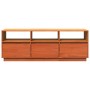 Mueble de TV madera maciza de pino marrón cera 140x37x50 cm
