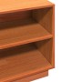Mueble zapatero madera maciza de pino marrón cera 110x34x45 cm