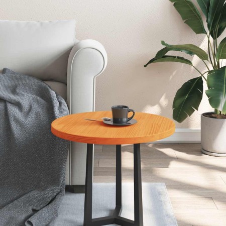 Tablero de mesa redondo madera maciza de pino marrón Ø50x2,5 cm en Tableros para mesas | Comprar online en Foro24