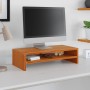 Soporte de monitor madera maciza pino marrón cera 50x24x13 cm en Muebles TV | Comprar online en Foro24