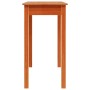 Mesa consola de madera maciza de pino marrón cera 80x40x75 cm