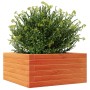 Jardinera de madera maciza de pino marrón cera 50x50x23 cm