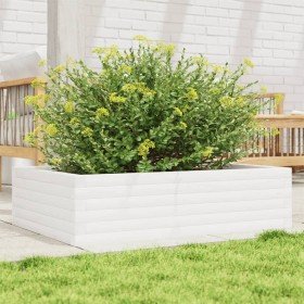 Jardinera de madera maciza de pino blanco 90x60x23 cm