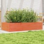 Jardinera madera maciza de pino marrón cera 110x60x23 cm