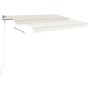 Toldo manual retráctil con luz LED crema 3x2,5 m