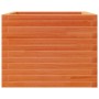 Jardinera de madera maciza de pino marrón cera 60x60x45,5 cm
