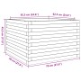 Jardinera madera maciza de abeto Douglas 70x70x45,5 cm