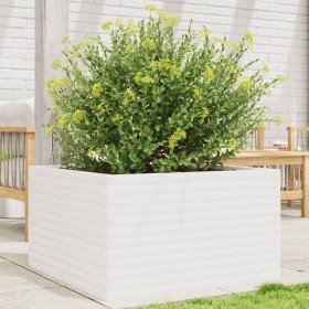 Jardinera madera maciza de pino blanco 80x80x45,5 cm en Maceteros y jardineras | Comprar online en Foro24