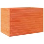Jardinera de madera maciza de pino marrón cera 70x40x45,5 cm