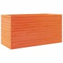 Jardinera de madera maciza de pino marrón cera 90x40x45,5 cm