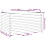 Jardinera de madera maciza de pino blanco 90x60x45,5 cm