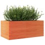 Jardinera madera maciza de pino marrón cera 110x60x45,5 cm