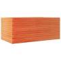 Jardinera madera maciza de pino marrón cera 110x60x45,5 cm