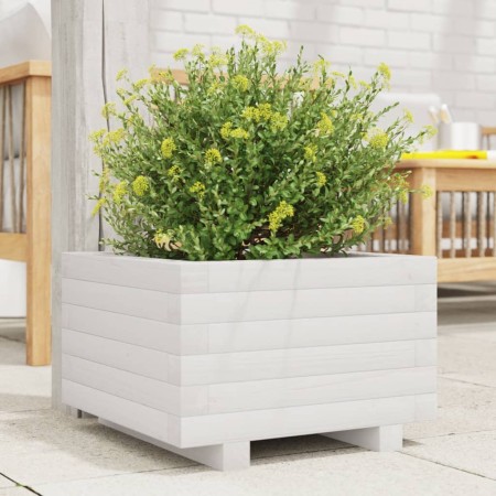 Jardinera de madera maciza de pino blanco 40x40x26,5 cm en Maceteros y jardineras | Comprar online en Foro24