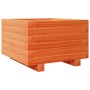 Jardinera madera maciza de pino marrón cera 40x40x26,5 cm